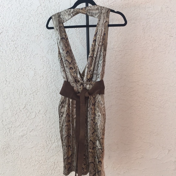 Mango python print plunge dress size 6 NWT - Picture 4 of 7